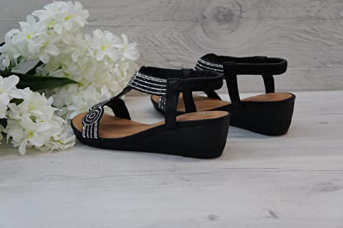 IVACHY Womens Sandal Ladies Crystal Sparkling Shine Wedge Heel cushioning Shoes - Image 5