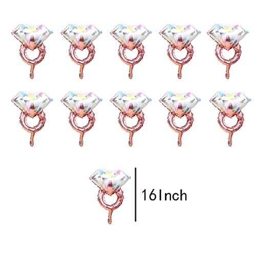 10Pcs Mini Diamond Ring Foil Balloons Inflatable Wedding And Engagement Anniversary Party Decoration #TOP1
