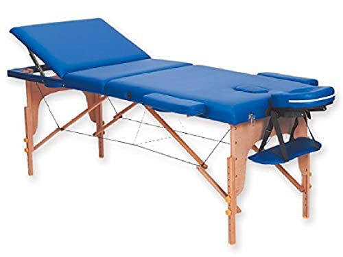 GiMa 44011 Massageliege aus Holz mit 3 Sektionen, Blau