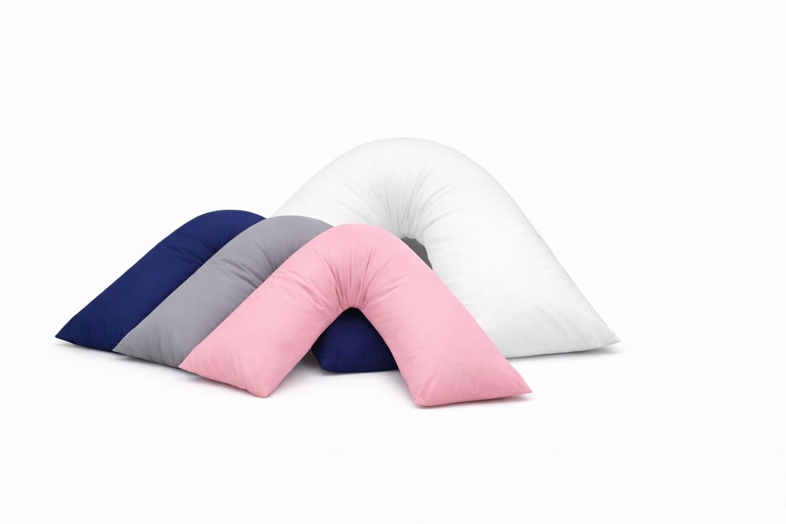 IBIZA DREAMS Marilyn Bed And Bath Polyester Cotton Back & Neck Support V Shaped With Free Pillow Cases Covers, Pregnancy Maternity Orthopedic Support Nursing Pillow Pillows.(Blue)