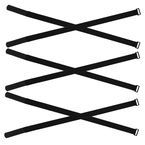 TOYANDONA Sangles De Fixation Réglables pour Parasol De Terrasse 25mm x 600mm Noire 6 Pièces, Sangles Stabilisatrices Anti-Usure pour Parasol Extérieur, Maintien Sécurisé Le Vent