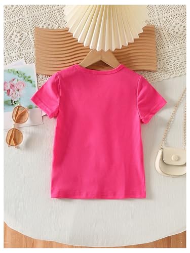 Verdusa Toddler Girl's Cute Bow Tops Coquette Round Neck Graphic Tees Summer T Shirt2