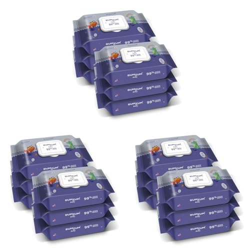 Image of Bumtum Baby Gentle 99% Pure Water Soft Moisturizing Wet Wipes With Lid | Aloe Vera & Chamomile Extracts | Paraben & Sulfate Free (Pack of 18, 72 Pcs. Per Pack)