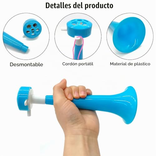 Miniatura 3 de Niuhong 4 Pcs Vuvuzela Sonido Fuerte Fanfarria Fútbol Tröte Muy Fuerte Trompeta Porristas Cuerno Krachmacher Tocando Trompetas Plástico Espectadores Fans Trompeta Estadio Partido Fútbol