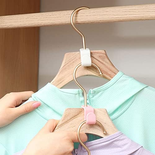 Timisea 100PCS Clothes Hanger Connector Hooks | Super Space Saving Clothes Clips| Multi-Layer Closet Organizer Hanging Clips | for Cabinets Wardrobe Closet Coat Bag Belts,Multicolor