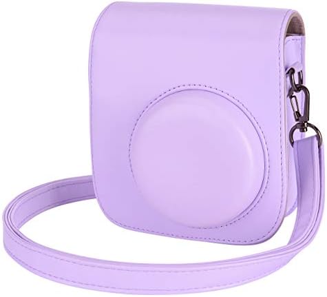Tiessic Instant Mini 11 Case Compatible with Fujifilm Instax Mini 11 Camera with Shoulder Strap and Pocket - Lilac Purple
