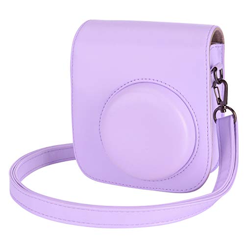 Tiessic Instant Mini 11 Case Compatible With Fujifilm Instax Mini 11 Camera With Shoulder Strap And Pocket - Lilac Purple #TOP2