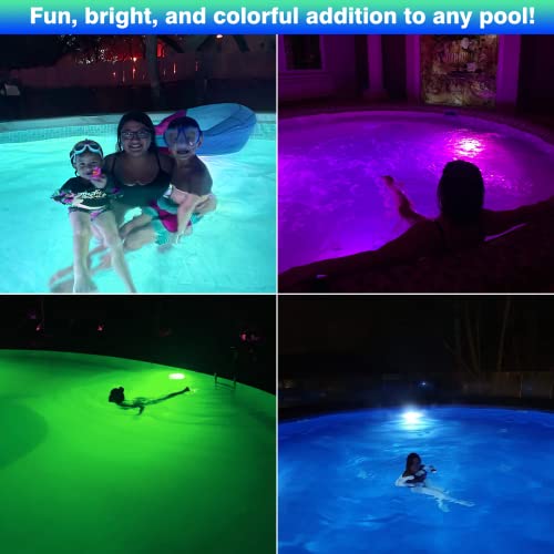 Lanpool Led Pool Lights For Above Ground Pool With App Control, Ip68 Waterproof Underwater Submersible Lights W/Magnet,Suction Cups,Music Sync Color Changing Pool Lights For Inground Pool Accessories #TOP6
