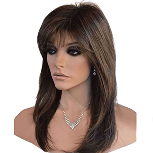 Cheio Perucas de várias cores longas e macias para mulheres em camadas peruca de aparência natural c