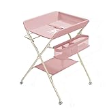 Sinyuyong Cambiador ajustable for bebé (83-94 cm) con cestas grandes, estante for juguetes y cambiador.(Pink)