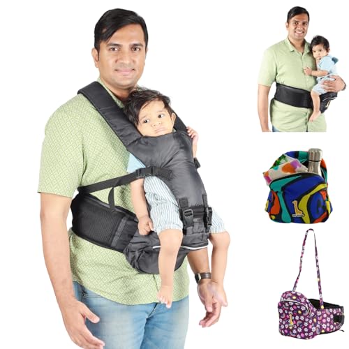 Image of My Giraffe Hippy Snug 2-in-1 Hip Seat Baby Carrier, Black