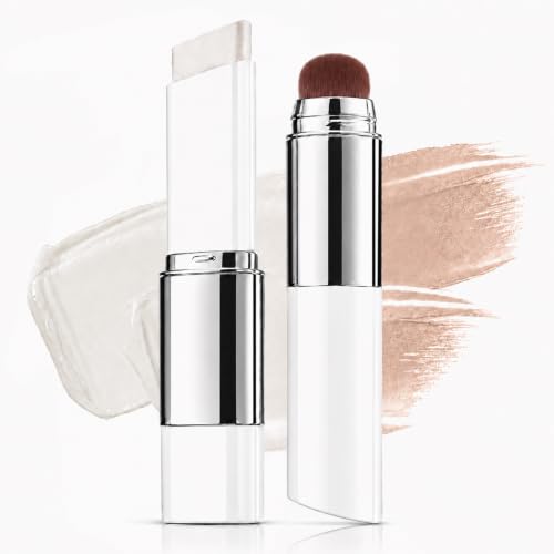 Color Changing Foundation Stick 2 In 1 Korean Foundation Stick with Detachable Brush Color Changing Full Coverage Concealer Foundation Stick Makeup Foundation for All Skin Types (Natural)