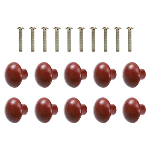 CORHAD Tiradores de Armario de Madera Maciza Pomos Redondos para Cajones y Puertas 10 Piezas Diseño Compacto y Superficie Lisa Ideales para Cocina y Muebles del Hogar