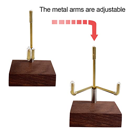 A.b Crew Adjustable Brass Crystal Display Stand With Wooden Base Rock Display Holder Mineral Display Easel Metal Display Frame For Geodes Fossils Stones Spheres Agate Slices L/Tripod #TOP4