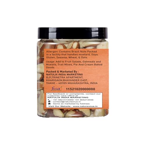 Image of NatureOnus Brazil Nuts 100g, Premium | Rich in Selenium and Antioxidant Rich | Superfood | Have 1 Daily (Grade A ++ Nuts, Premium Jumbo Size, Imported) (100gms)