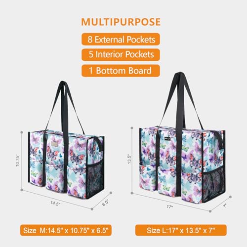 Image of TOPDesign Utility Water Resistant Tote Bag with 13 Pockets, Top Zipper Closure & Thick Bottom Support, for Working Women