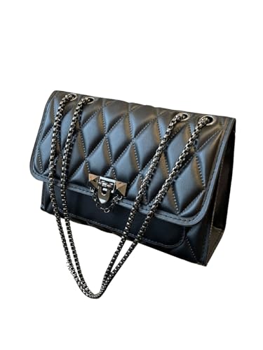 SHENHE Women's Quilted Leather Shoulder Bag Buckled Clutch Purse Small Crossbody Bags with Chain