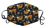 LuxSweet Adorable Sloths Pattern Face Decorative Printed Facial Decorations Outdoor Biker Riding for Women Men Unisex