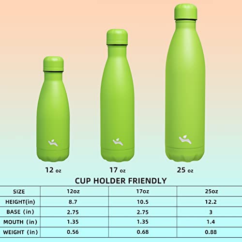 Image of Konokyo Insulated Water Bottles,17 oz Double Wall Stainless Steel Vacumm Metal Flask for Sports Travel,Green