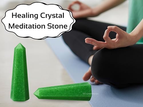 Image of Crystal Heaven Certified Green Strawberry Quartz Crystal Tower Obelisk Point For Chakra, Healing And Balancing - Aaa Grade Original Certified Gemstone Agate For Reiki Meditation Yoga Spiritual (3-4 Inches)
