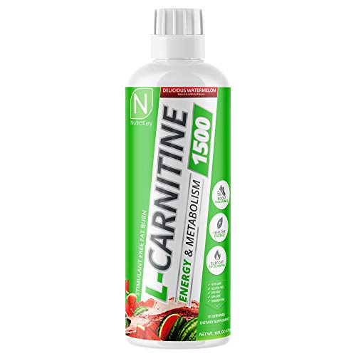 NutraKey L-Carnitine 1500mg, No Sugar, Gluten Free, Turn Into Fuel, (Watermelon) 31 Servings