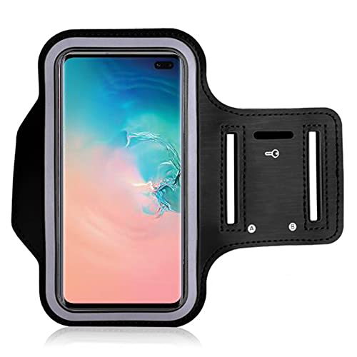 Noir Brassard de Sport Case pour iPhone 13 Pro Max Etui Armband de Course pour Samsung Galaxy A03s A12 A32 A52s 5G M32 S20 FE / Moto E7i Power, Porte-Clés Sangle Ajustable