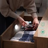 ORIA lampka nocna LED z czujnikiem ruchu, światło do szafy, automatyczne włączanie/wyłączanie, zasilanie bateryjne, oświetlenie szafy, do korytarza, szafy ściennej, czysta biel