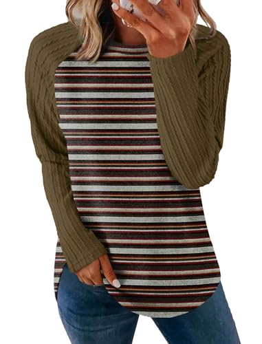 Image of SAMPEEL Sweatshirt for Women Long Sleeve Shirts Crewneck Sweaters Fall Fashion Outfits 2025 Trendy Tunic Tops Plus Size