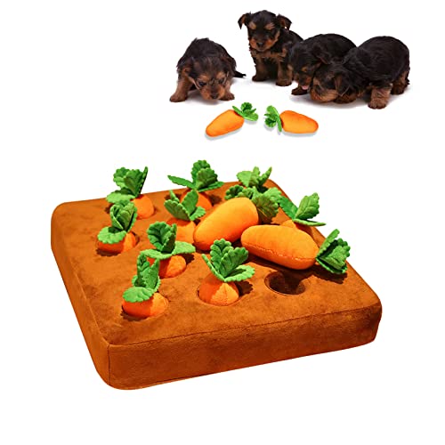 Intelligenzspielzeug für Hunde, Karotte Schnüffelteppich Hund, Rettich Plüschspielzeug Karotte Kauspielzeug für Futtersuche, Schnüffeltraining, Beseitigt Langeweile und Stress