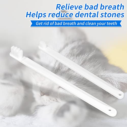Image of 2 Pack Soft Cat Toothbrush with 360-degree Head | Safe, Effective and Deep Pet Teeth Cleaning, Brush Away Bad Breath, Food Grade Silicone (White, 2 pcs)