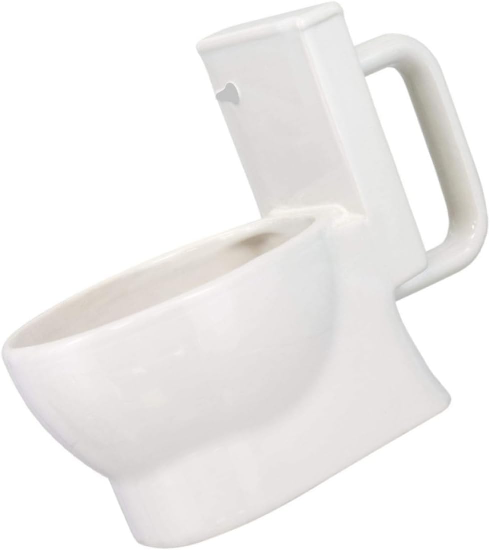 SHOWERORO Funny Toilet Design Mug Ceramic Cup for Water Juice and Coffee Unique Party Novelty Water Container for Home Office and Outdoor Events