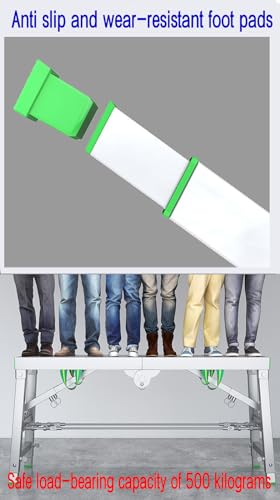 Equipo de andamio y taburete de acero resistente con plataforma de trabajo plegable 8