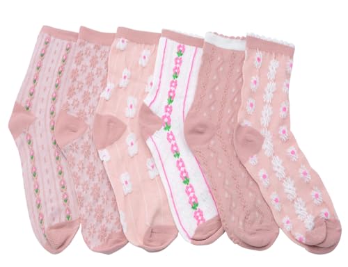 Image of YYaaloa Womens Above Ankle Crew Socks Casual Cotton Socks Cute Fun Novelty Girl Thin Dress Socks