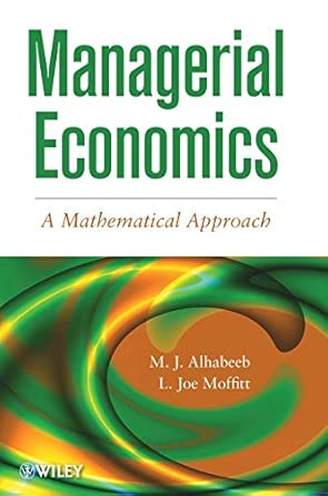 Managerial Economics: A Mathematical Approach book cover