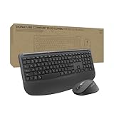 Logitech Signature Comfort Plus Combo MK880 for Business, Full-Size Wireless Keyboard and Mouse with Palm Rest, Silent Clicks, Secure Receiver, Bluetooth, Windows/macOS - Graphite