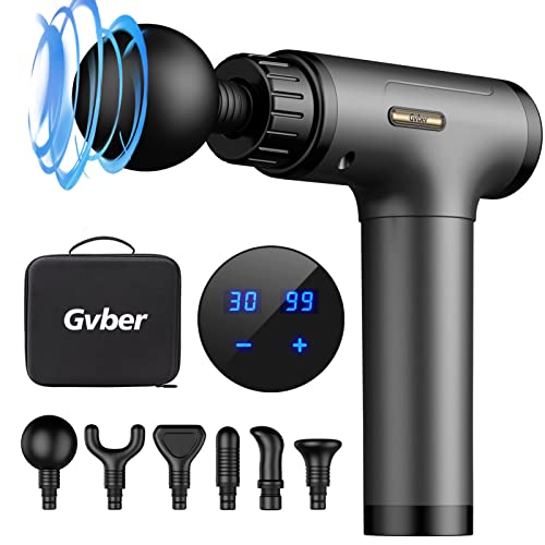 Gvber Massage Gun, Deep Tissue Massage Gun, Super Quiet Portable Electric Sport Massager, Handheld Mini Massage Gun With Carry Case, Contains 6 Massage Gun Attachments (Gray) #TOP24