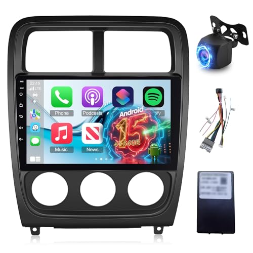 [4+64G] Android 15 Stereo for Dodge Caliber 2010 2011 2012: 9 inch IPS Touchscreen Upgrade Car Radio - Wireless Carplay and Android Auto, DSP/EQ, Customize Homepage, 5G/WiFi, GPS + AHD Backup Camera