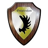 16x20 cm Wappenschild Wandschild Wappen - Ostpreußen Preußen Elch Wappen Andenken #8929