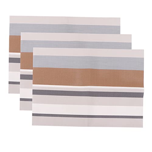 DECHOUS 3pcs Water-Proof Western Mat - Cup Pad PVC Cup Pad Cup Mat Table Mat Rectangle