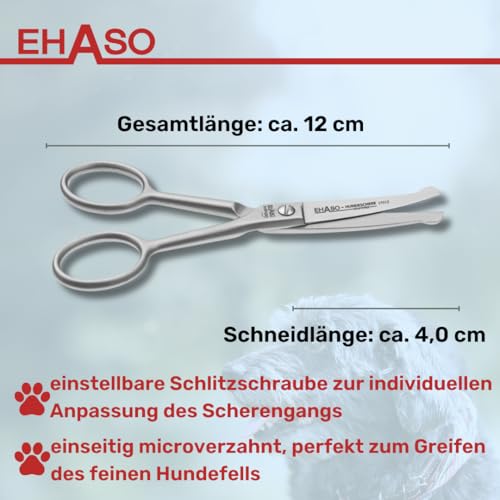 EHASO Premium Pfotenschere 12 cm gebogen für Hunde | Abgerundete Schere, Gebogene Schere, Klein und Präzise | Pfotenschere in Spitzenqualität | Für alle Hunderassen geeignet
