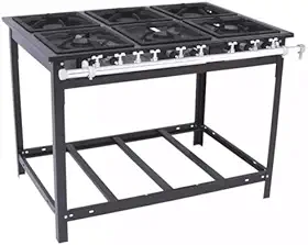Fogão Industrial a Gás Baixa Pressão 6 Bocas com Espera Forno Vap6 Venâncio
