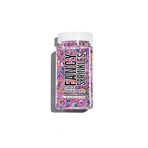Fancy Sprinkles Chromatica Fancy Sugar, Sparkly Sugar Crystals And Edible Glitter Stars, Pink & Purple Multi-Colored Blend, For Baking, Dessert Decorating, And Cocktails (0.5C) #TOP1