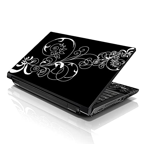 Image of LSS 17 17.3 Inches Laptop Notebook Skin Sticker with 2 Wrist Pads - Reusable Cover Protector Vinyl Sticker Cover Decal Fits 17 inch - 19 inch HP Asus Acer Samsung - Vines Floral Pattern