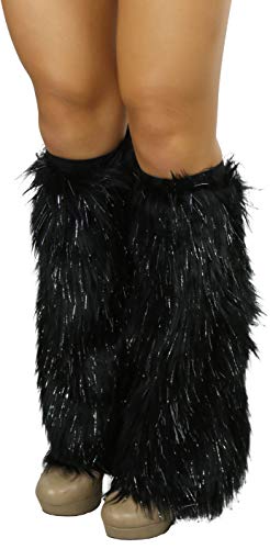 Image of ToBeInStyle Women's Faux Vibrant Fur Retro Daring 60' Inspired Ravewear Knee High Leg Warmers