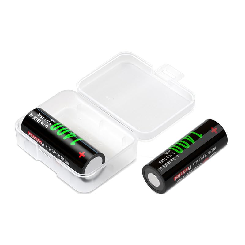 XYRSTOLR 6Pcs 18500 Battery Storage Case Box Organizer 2 Capacity Transparent Battery Storage Box Case Organizer for 18500 Battery