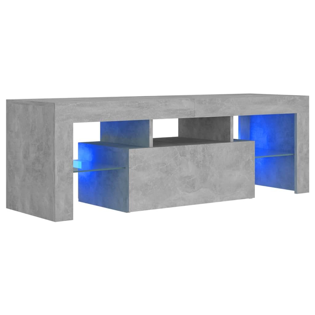 scaffale TV con luci LED colore grigio concrete