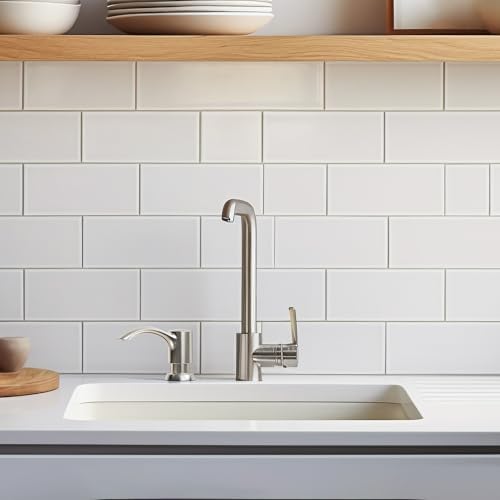 SAMODRA Built in Kitchen Sink Soap Dispenser (Brushed Nickel) with 12 oz Large PET Lotion Bottle, Refill from Top - Image 4