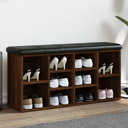 Xichuzi Banco Zapatero Madera de ingeniería marrón Roble 102x32x50 cm, Mueble Recibidor, Mueble Zapatero, Zapatero Entrada Recibidor - 835116