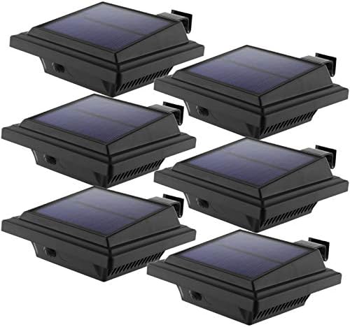 Solar Gutter Fence Lights, KEENZO 25 LEDs Solar Powered Lights, Outdoor Garden Wall Solar Security Lights for Driveway, Path, Front Door, Balcony,Terrace, Yard (Cold-White Light, Pack of 2)
