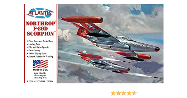 アトランティスモデル 1/77 アメリカ空軍 F-89D スコーピオン プラモデル ATLAMCH221 成型色